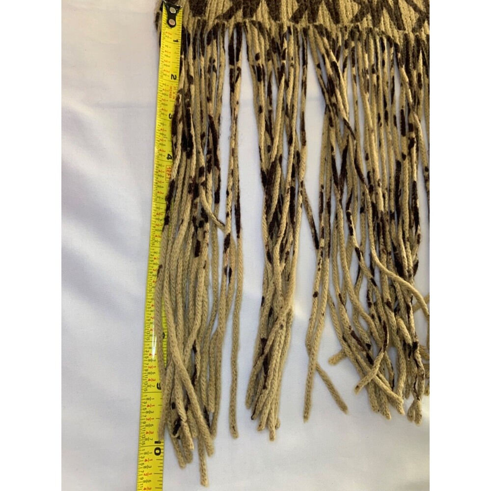 Michael Kors MK Scarf 72" x 10"Tan Brown MK Logo Monogram 10" Fringe  Soft - Picture 5 of 6